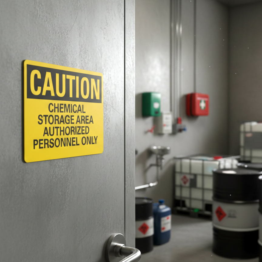 Caution Chemical Storage Area Authorized Personnel - Image 2
