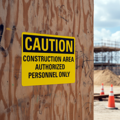 Caution Construction Area Authorized Personnel Only