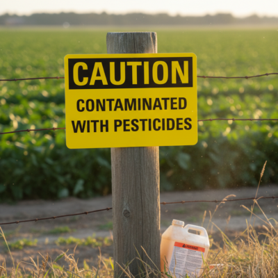 Caution Contaminated With Pesticides