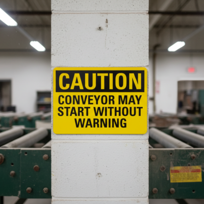 Caution Conveyor May Start Without Warning