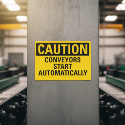 Caution Conveyors Start Automatically