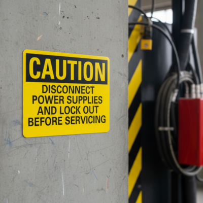 Caution Disconnect Power Supplies And Lock