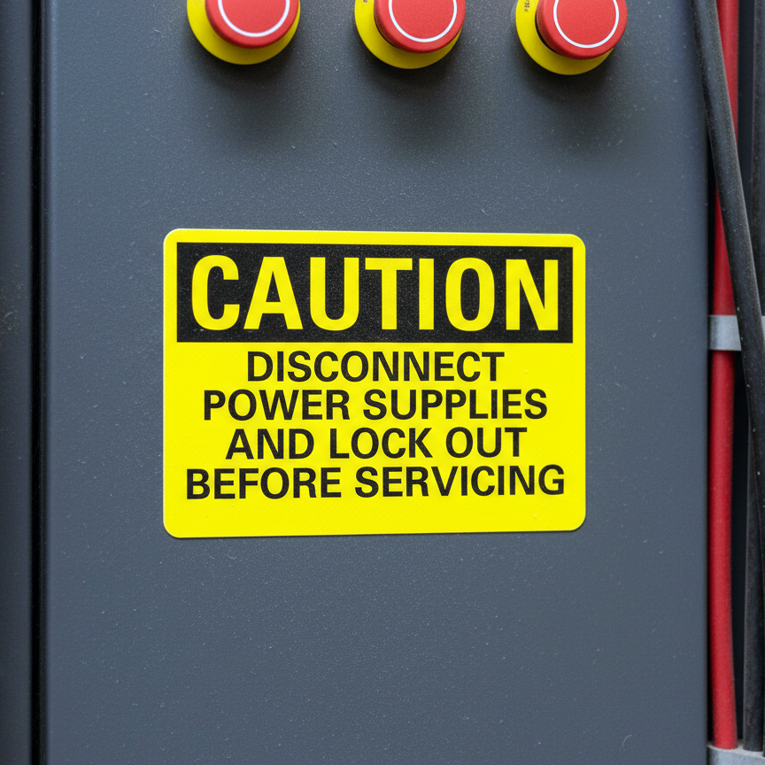 Caution Disconnect Power Supplies And Lock - Image 2