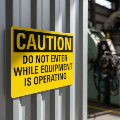Caution Do Not Enter While Equipment Is Operating