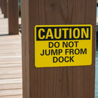 Caution Do Not Jump From Dock