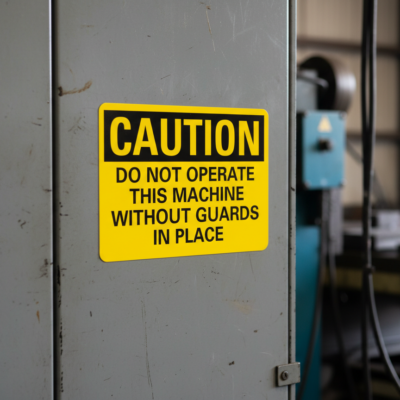 Caution Do Not Operate This Machine Without