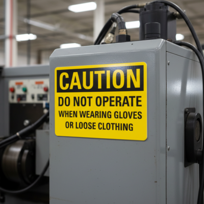 Caution Do Not Operate When Wearing Gloves