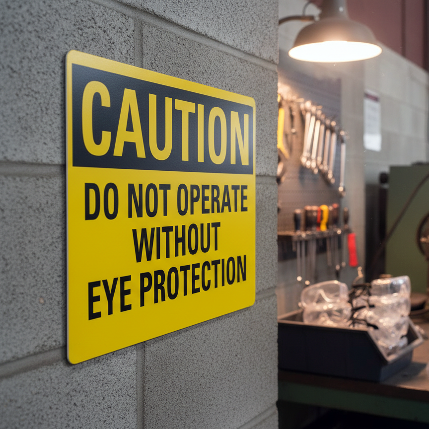 Caution Do Not Operate Without Eye Protection - Image 2