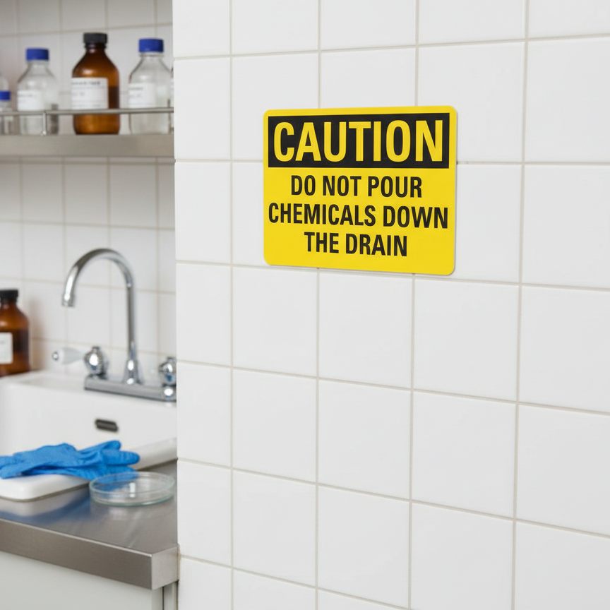 Caution Do Not Pour Chemicals Down The Drain - Image 2