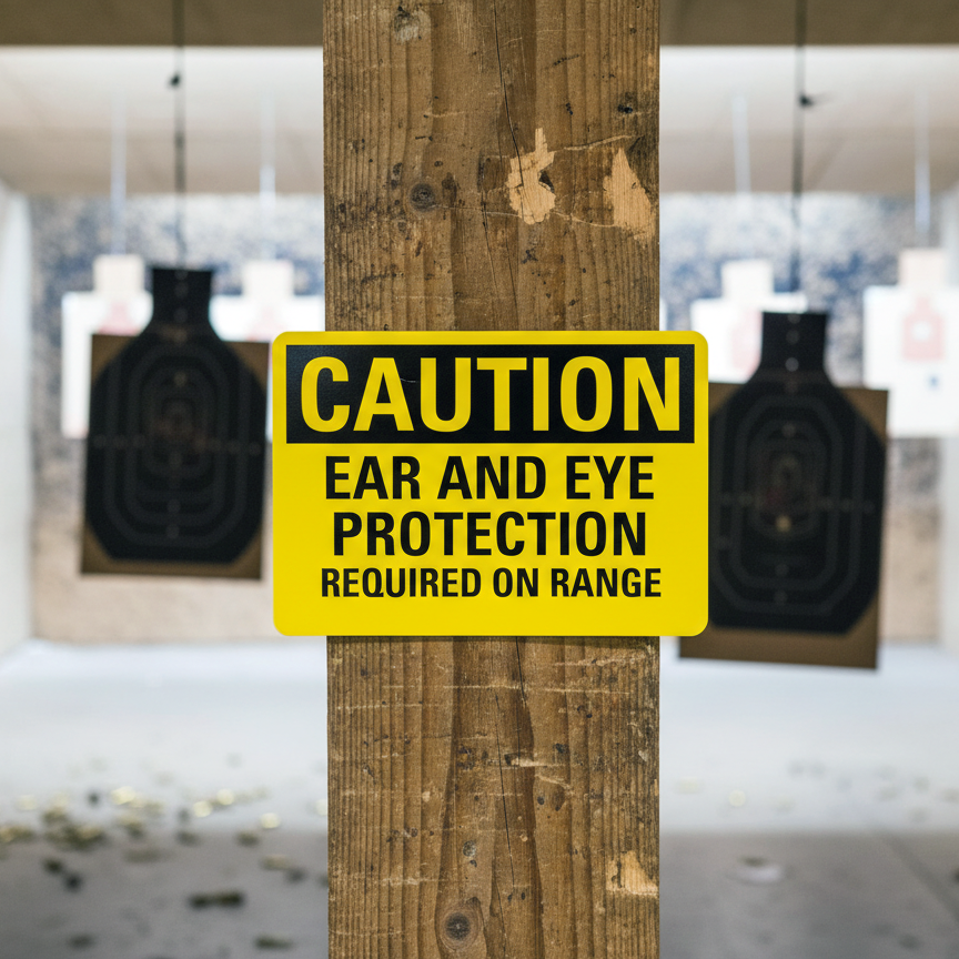 Caution Ear And Eye Protection Required On Range - Image 2