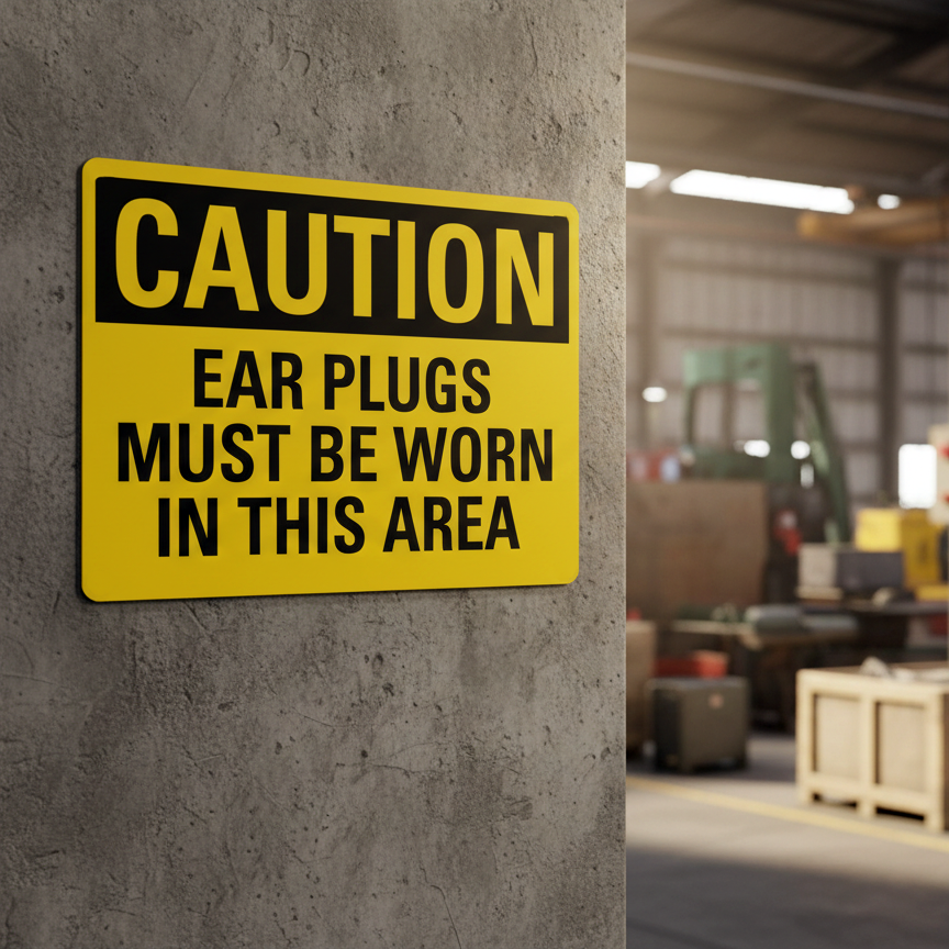 Caution Ear Plugs Must Be Worn In This Area - Image 2