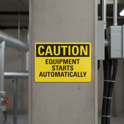 Caution Equipment Starts Automatically