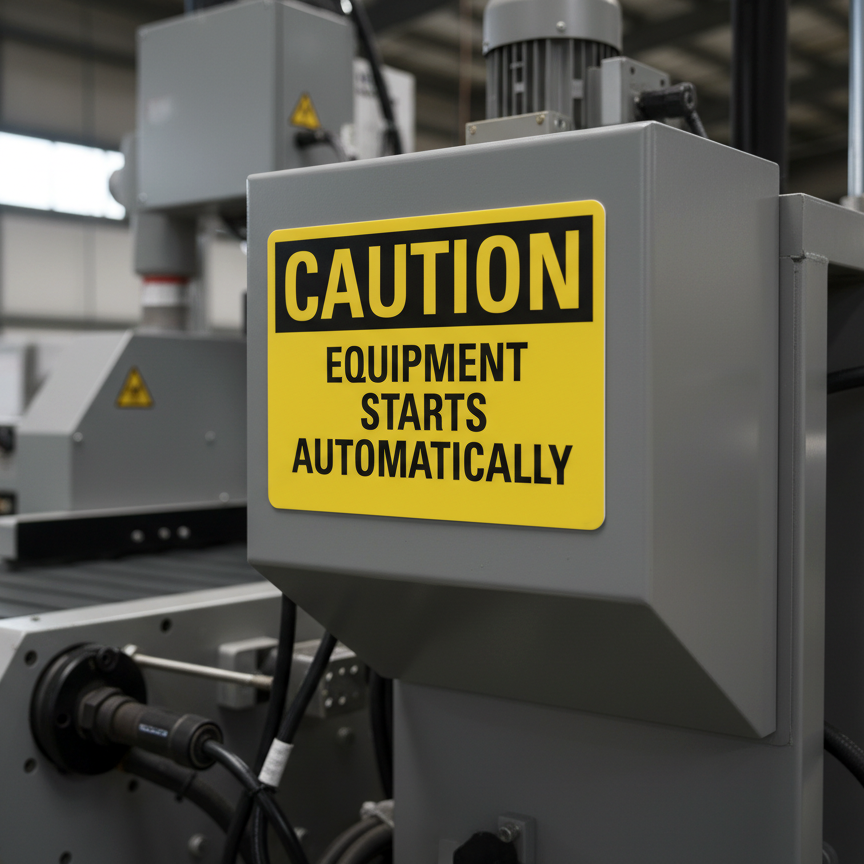 Caution Equipment Starts Automatically - Image 2