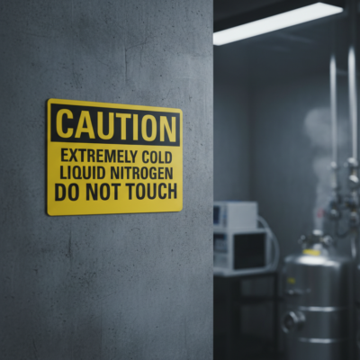 Caution Extremely Cold Liquid Nitrogen Do Not Touch