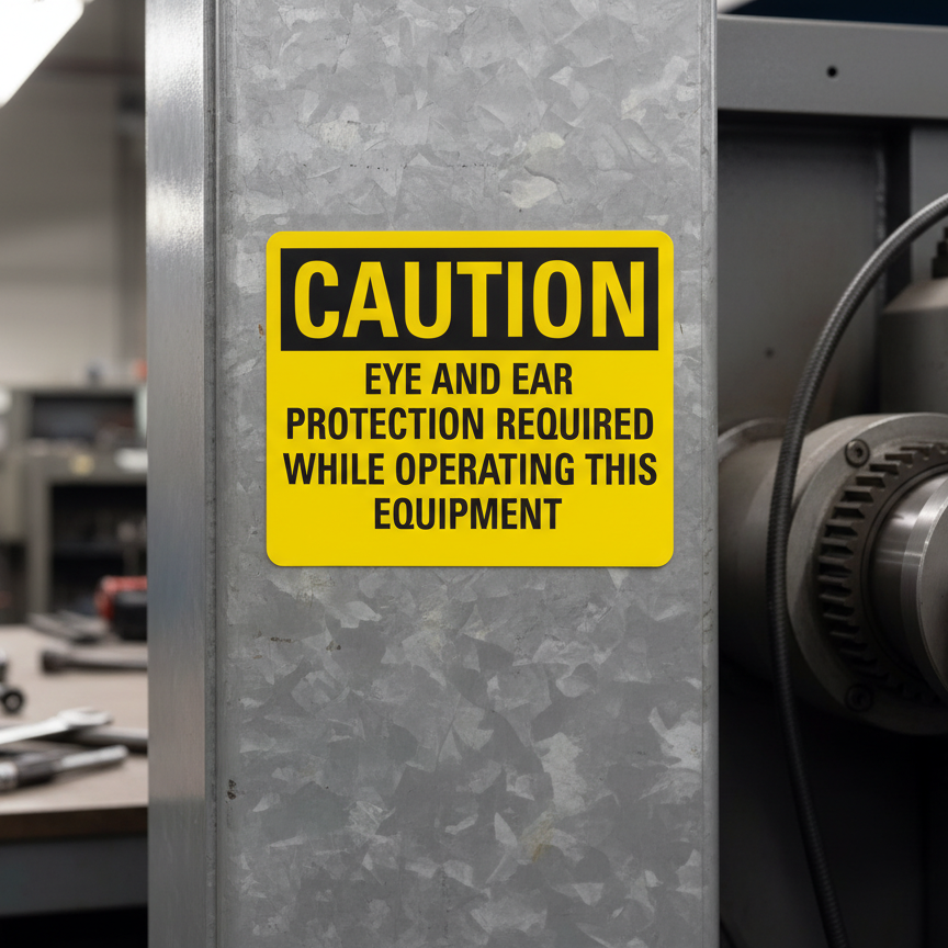 Caution Eye And Ear Protection Required While - Image 2