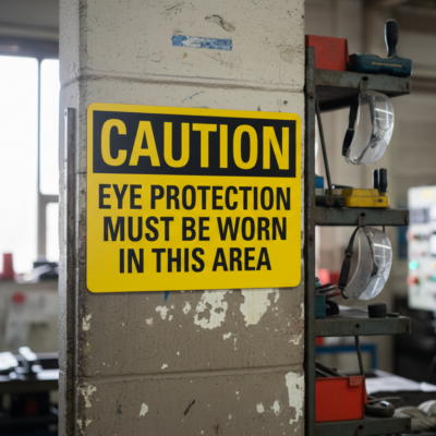 Caution Eye Protection Must Be Worn In This Area