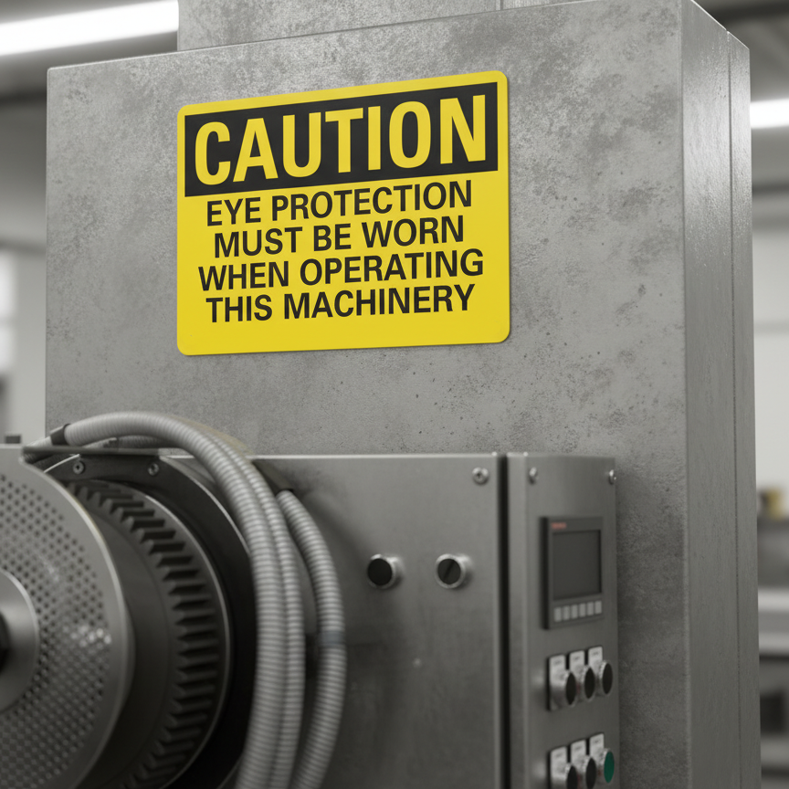 Caution Eye Protection Must Be Worn When Operating