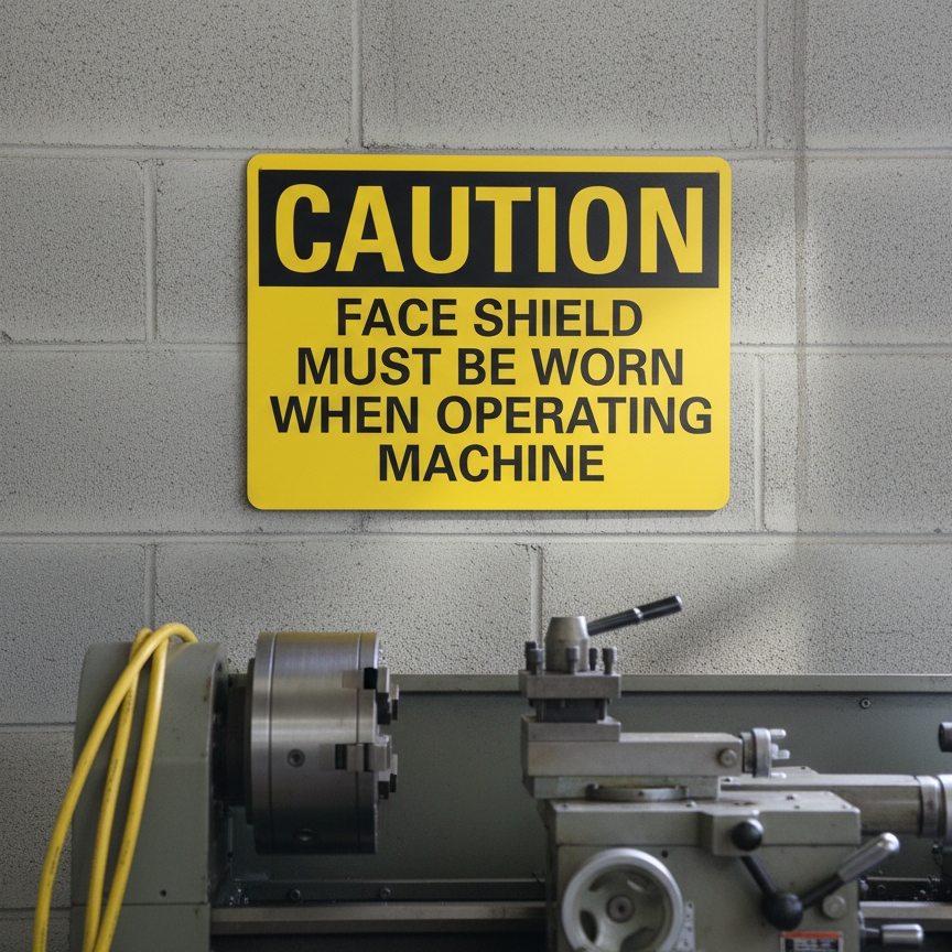 Caution Face Shield Must Be Worn When Operating