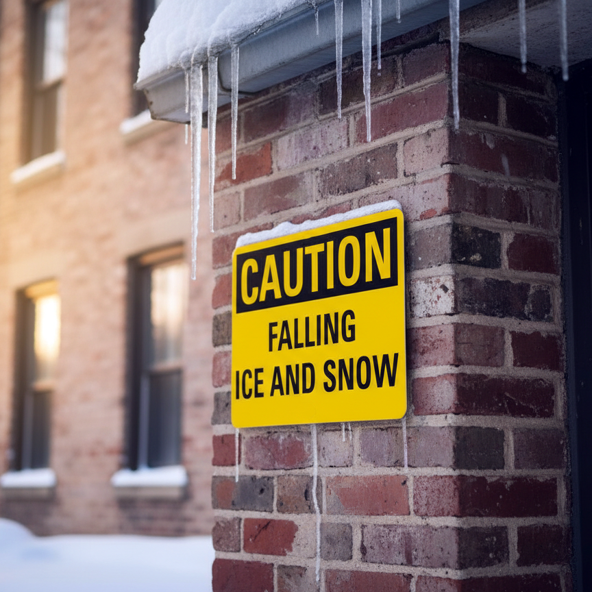 Caution Falling Ice And Snow - Image 2