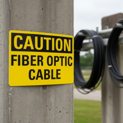 Caution Fiber Optic Cable