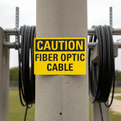 Caution Fiber Optic Cable