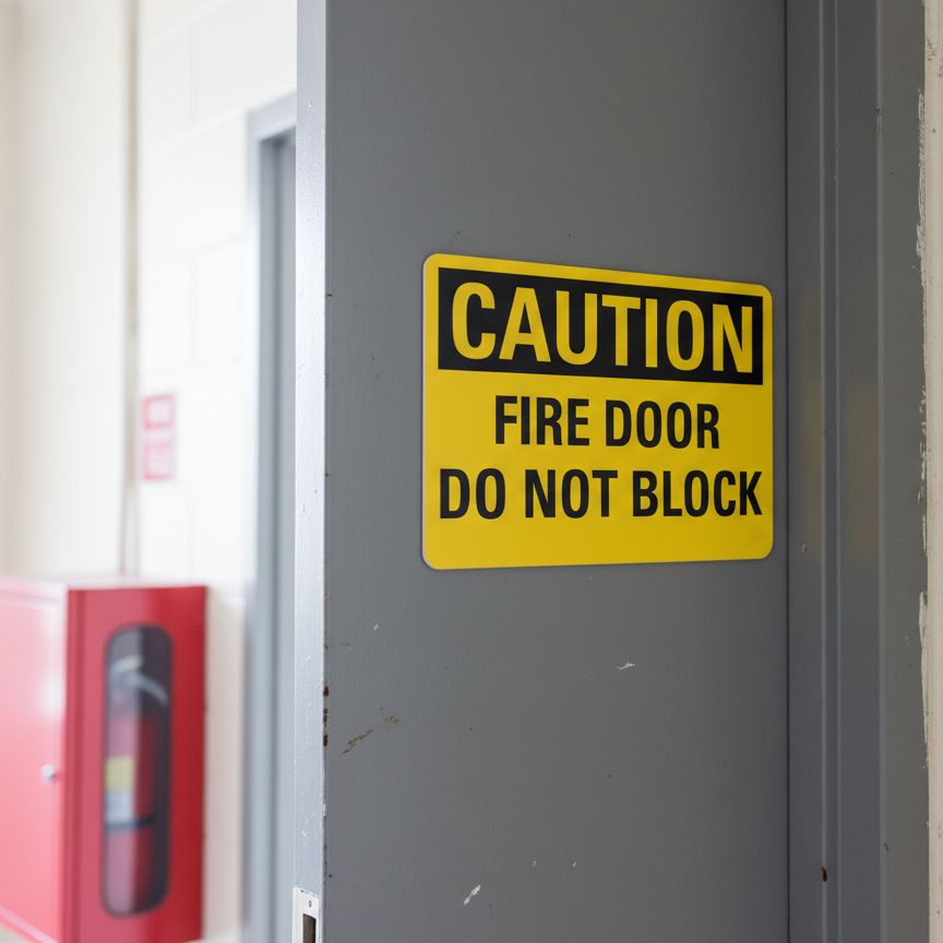 Caution Fire Door Do Not Block