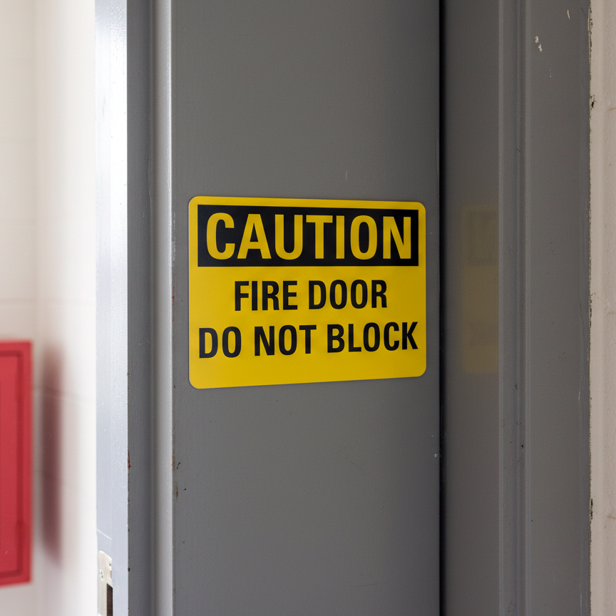 Caution Fire Door Do Not Block - Image 2