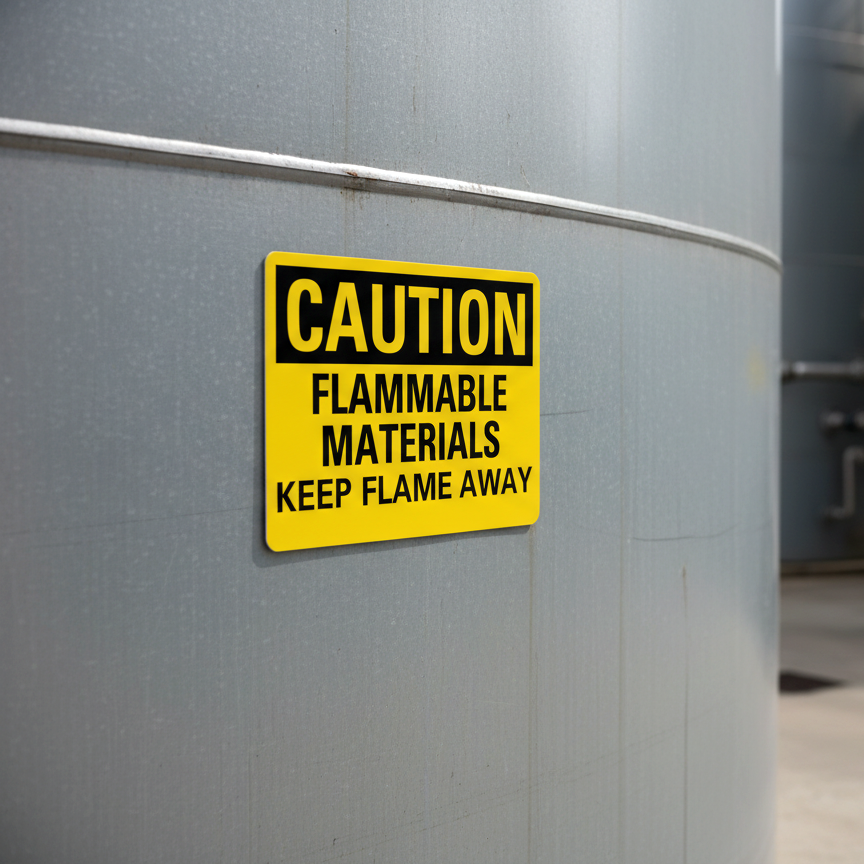 Caution Flammable Materials Keep Flame Away - Image 2