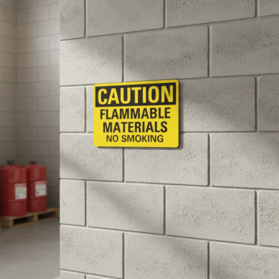 Caution Flammable Materials No Smoking