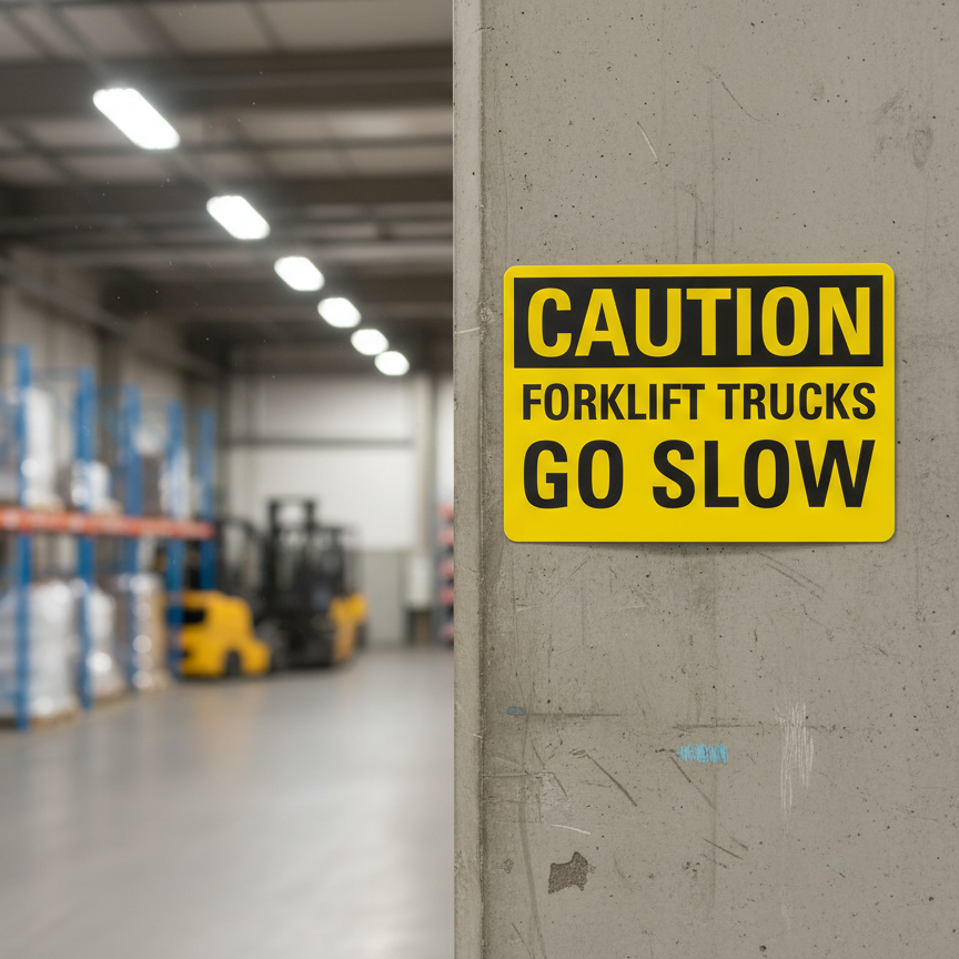 Caution Forklift Trucks Go Slow - Image 2