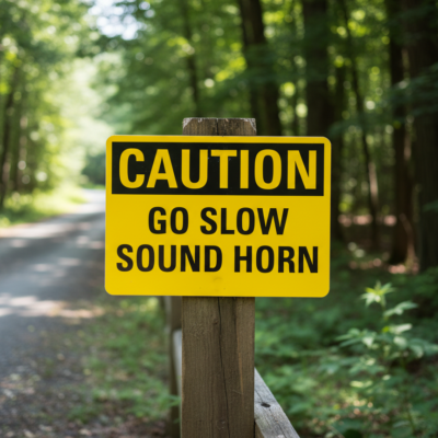 Caution Go Slow Sound Horn