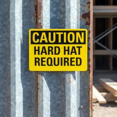 Caution Hard Hat Required