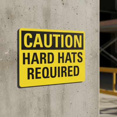 Caution Hard Hats Required
