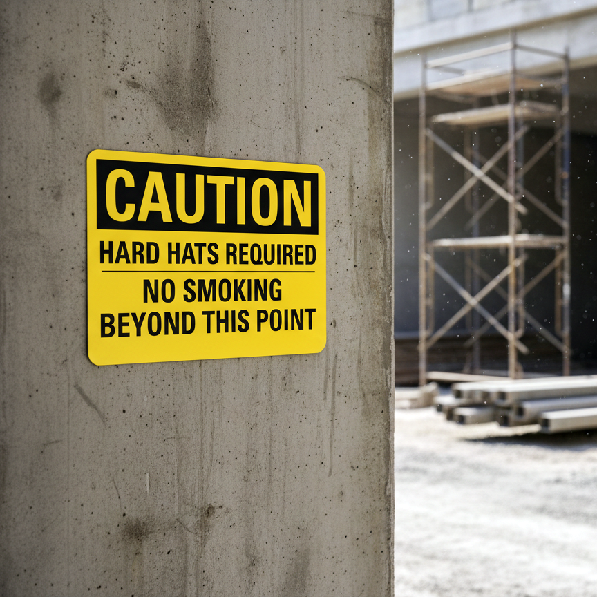 Caution Hard Hats Required No Smoking Beyond - Image 2