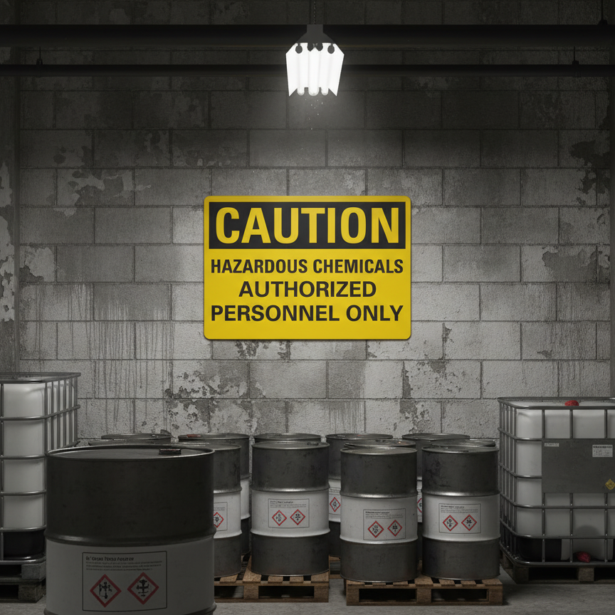 Caution Hazardous Chemicals Authorized Personnel