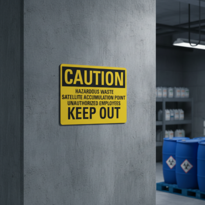 Caution Hazardous Waste Satellite Accumulation