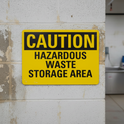 Caution Hazardous Waste Storage Area