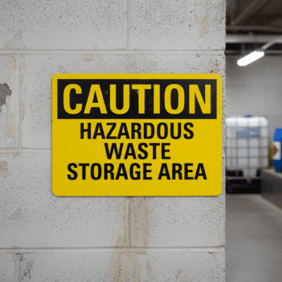 Caution Hazardous Waste Storage Area