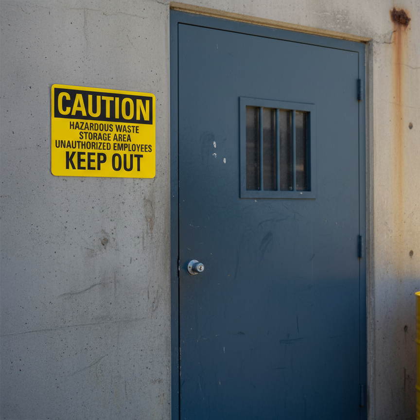 Caution Hazardous Waste Storage Area Unauthorized - Image 2
