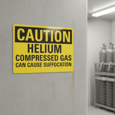 Caution Helium Compressed Gas Can Cause Suffocation