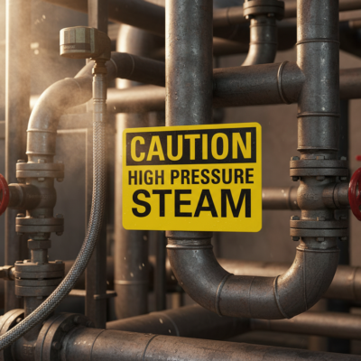Caution High Pressure Steam