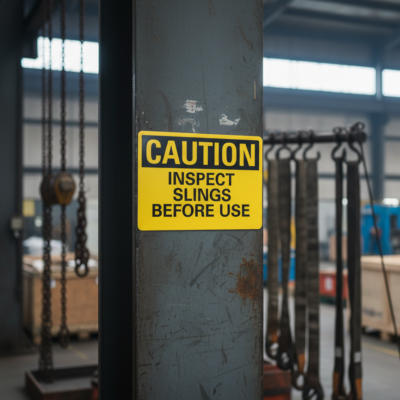 Caution Inspect Slings Before Use