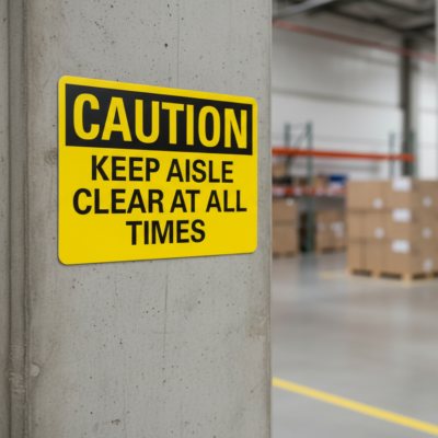 Caution Keep Aisle Clear At All Times