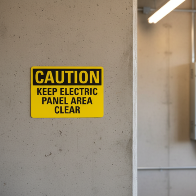 Caution Keep Electric Panel Area Clear