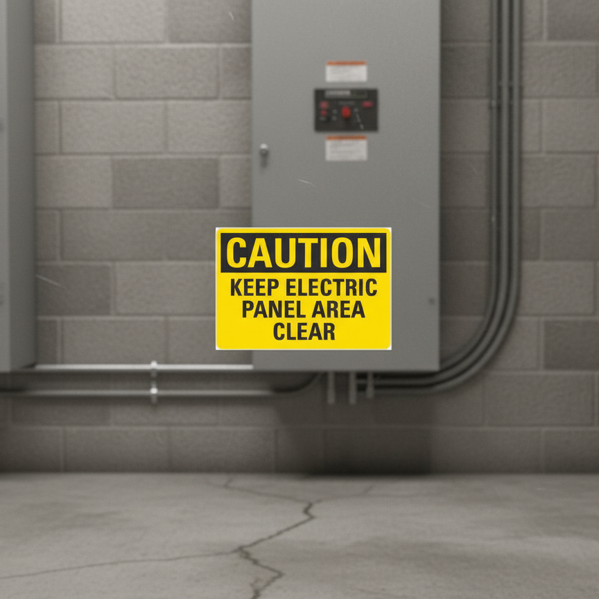 Caution Keep Electric Panel Area Clear - Image 2