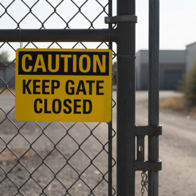 Caution Keep Gate Closed