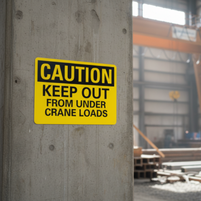 Caution Keep Out From Under Crane Loads