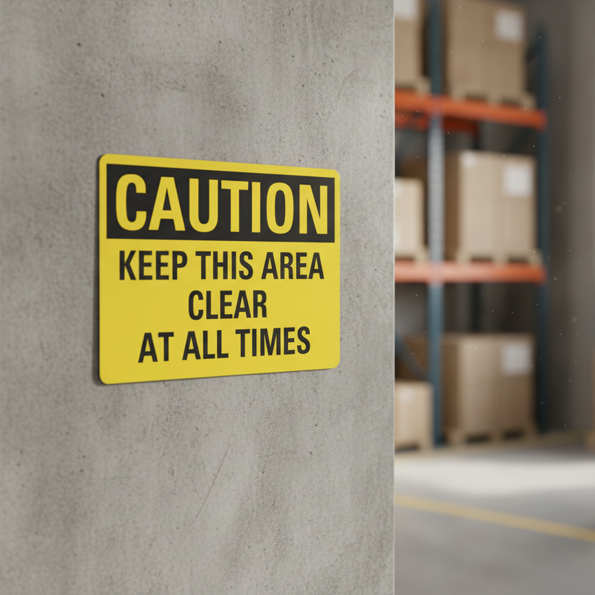 Caution Keep This Area Clear At All Times