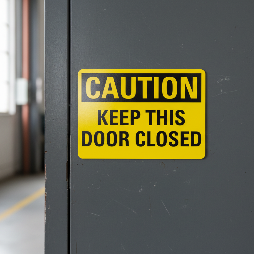 Caution Keep This Door Closed