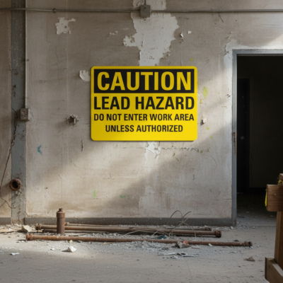 Caution Lead Hazard Do Not Enter Work Area